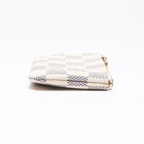 LOUIS VUITTON Damier Azur Pochette Cle N62659 Coin case white WS13360