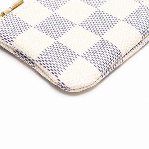 LOUIS VUITTON Damier Azur Pochette Cle N62659 Coin case white WS13360