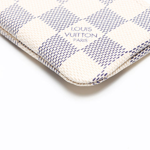 LOUIS VUITTON Damier Azur Pochette Cle N62659 Coin case white WS13360