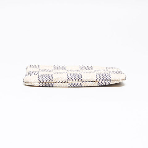 LOUIS VUITTON Damier Azur Pochette Cle N62659 Coin case white WS13360