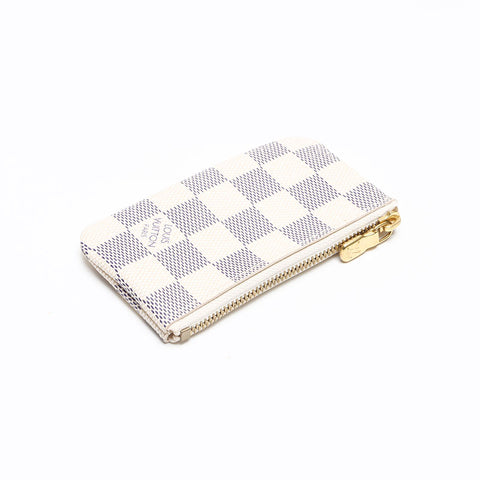 LOUIS VUITTON Damier Azur Pochette Cle N62659 Coin case white WS13360