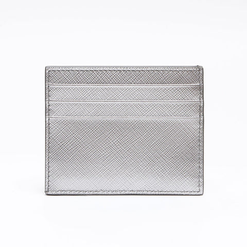 プラダ PRADA サフィアーノ 三角ロゴ カードケース シルバー WS13366