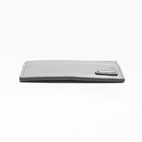 プラダ PRADA サフィアーノ 三角ロゴ カードケース シルバー WS13366