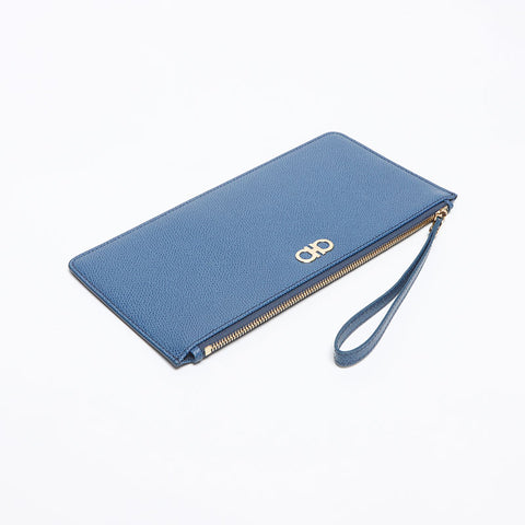 Salvatore Ferragamo Gancini pouch Clutch bag blue WS13367