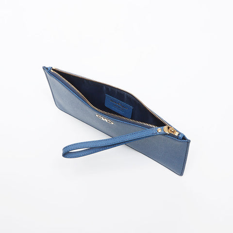 Salvatore Ferragamo Gancini pouch Clutch bag blue WS13367 – NUIR