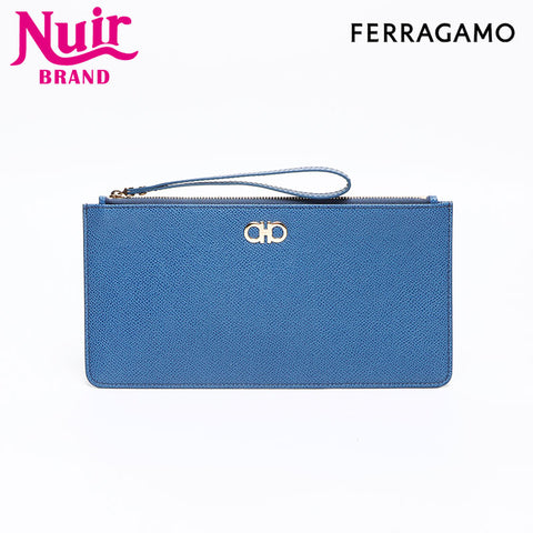 Salvatore Ferragamo Gancini pouch Clutch bag blue WS13367