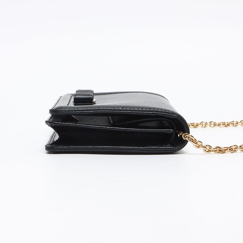 Salvatore Ferragamo Vara Chain Wallet Shoulder Bag black WS13368