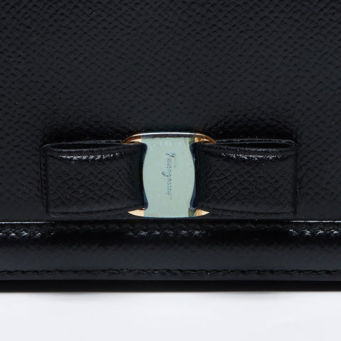 Salvatore Ferragamo Vara Chain Wallet Shoulder Bag black WS13368
