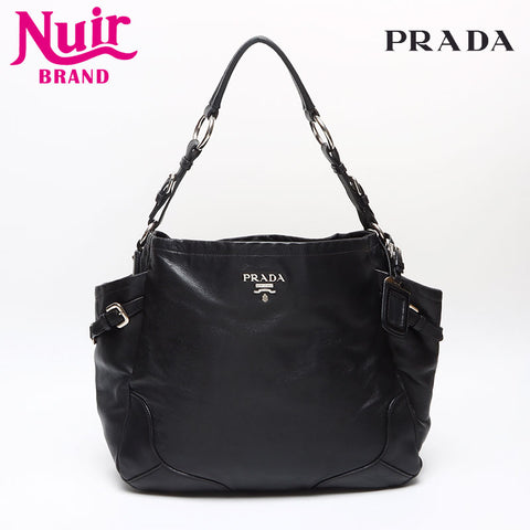 PRADA logo Shoulder Bag black WS13369
