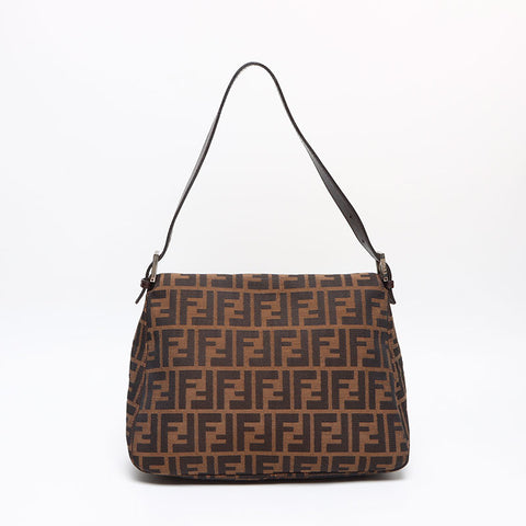 フェンディ FENDI ズッカ キャンバス マンマバケット ハンドバッグ ブラウン WS13372