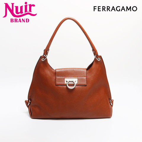 Salvatore Ferragamo Gancini Shoulder Bag Brown WS13374