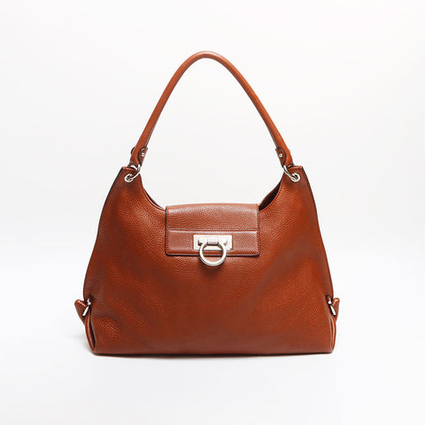 Salvatore Ferragamo Gancini Shoulder Bag Brown WS13374