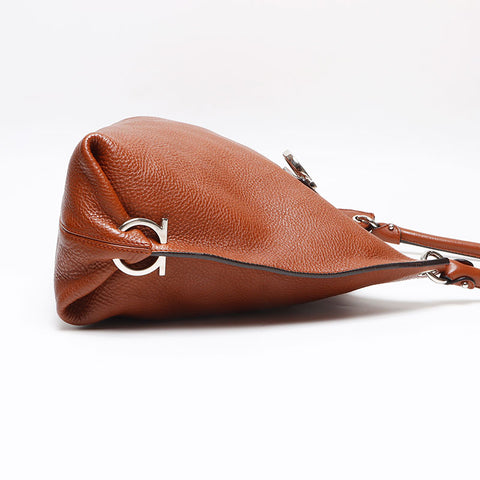 Salvatore Ferragamo Gancini Shoulder Bag Brown WS13374