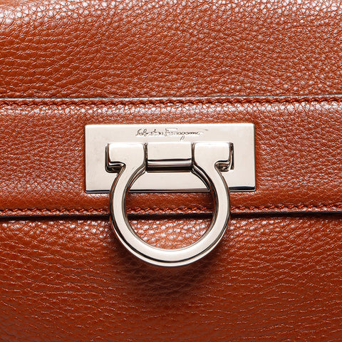 Salvatore Ferragamo Gancini Shoulder Bag Brown WS13374