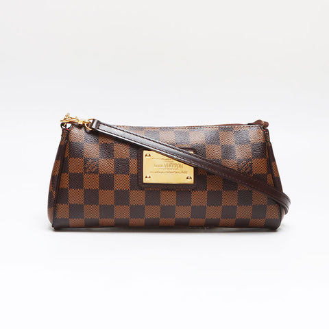 LOUIS VUITTON Damier Ebene Eva Chain Shoulder Bag Brown WS13376