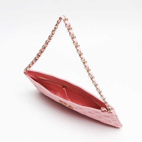 CHANEL Icon Line Chocolate Bar Chain Shoulder Bag pink WS13378