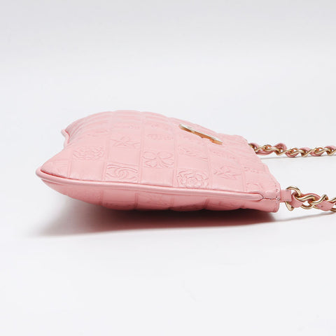 CHANEL Icon Line Chocolate Bar Chain Shoulder Bag pink WS13378
