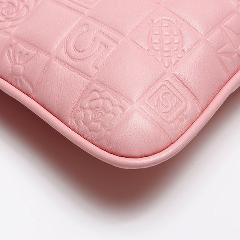 CHANEL Icon Line Chocolate Bar Chain Shoulder Bag pink WS13378