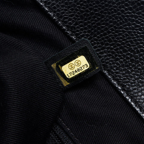シャネル CHANEL キャビアスキン マトラッセ ココマーク 17番台 ショルダーバッグ ブラック WS13388