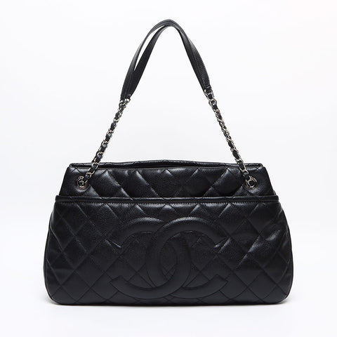 シャネル CHANEL キャビアスキン マトラッセ ココマーク 17番台 ショルダーバッグ ブラック WS13388