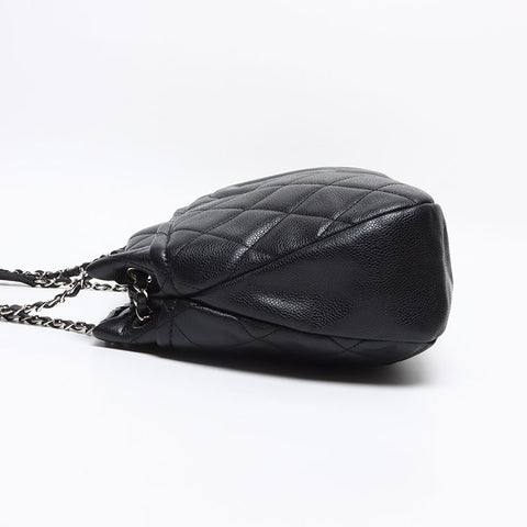 シャネル CHANEL キャビアスキン マトラッセ ココマーク 17番台 ショルダーバッグ ブラック WS13388