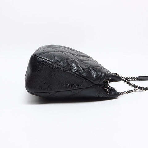 シャネル CHANEL キャビアスキン マトラッセ ココマーク 17番台 ショルダーバッグ ブラック WS13388