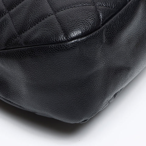 シャネル CHANEL キャビアスキン マトラッセ ココマーク 17番台 ショルダーバッグ ブラック WS13388