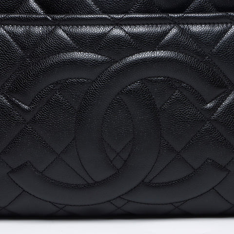 シャネル CHANEL キャビアスキン マトラッセ ココマーク 17番台 ショルダーバッグ ブラック WS13388