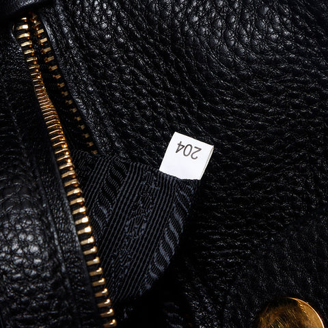 PRADA Vitero Dino 2way Shoulder Tote Bag black WS13389
