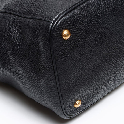 PRADA Vitero Dino 2way Shoulder Tote Bag black WS13389