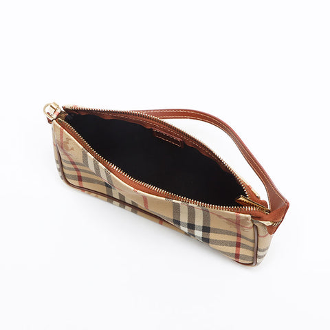 バーバリー BURBERRY ノバチェック アクセサリーポーチ ミニ PVC ハンドバッグ ベージュ WS13390