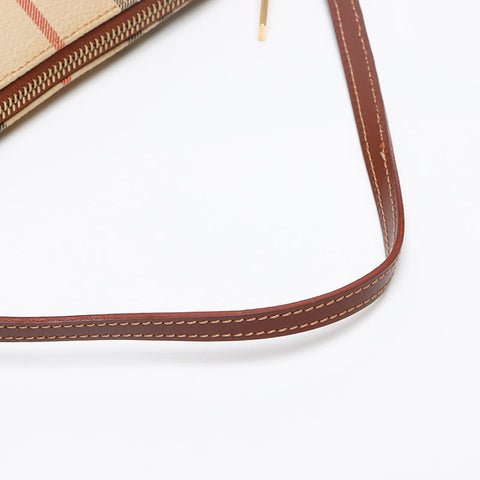 バーバリー BURBERRY ノバチェック アクセサリーポーチ ミニ PVC ハンドバッグ ベージュ WS13390