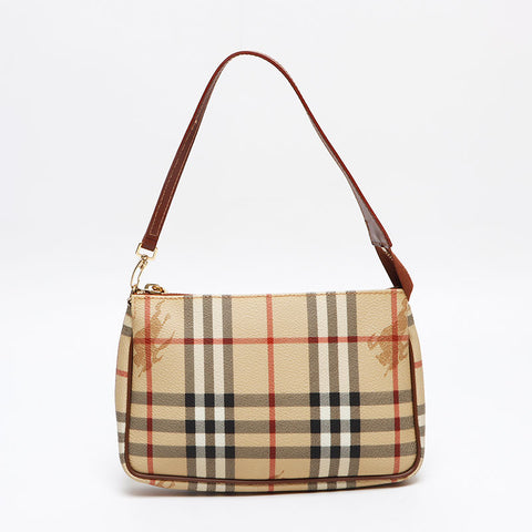 バーバリー BURBERRY ノバチェック アクセサリーポーチ ミニ PVC ハンドバッグ ベージュ WS13390