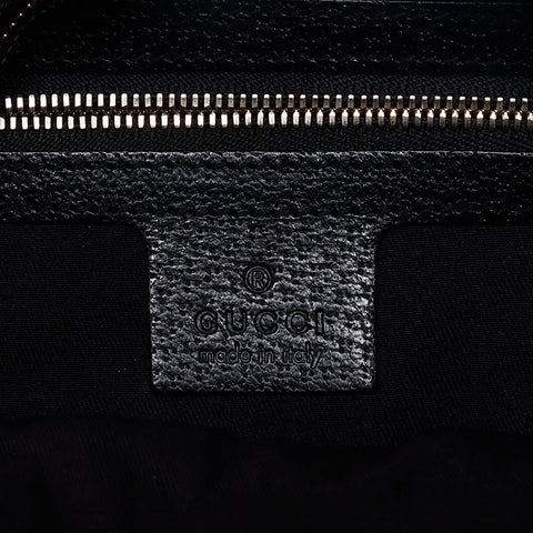 GUCCI Canvas Leather Horsebit Pattern 145764 Shoulder Bag black WS13391