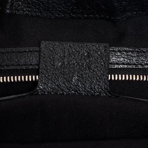 GUCCI Canvas Leather Horsebit Pattern 145764 Shoulder Bag black WS13391