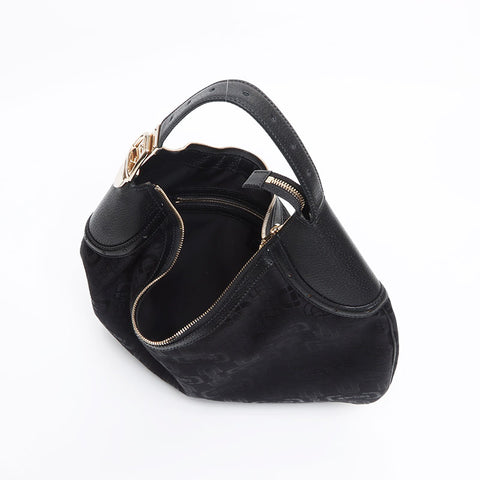 GUCCI Canvas Leather Horsebit Pattern 145764 Shoulder Bag black WS13391