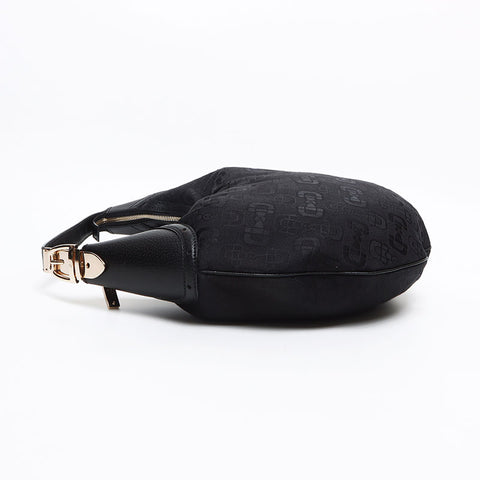 GUCCI Canvas Leather Horsebit Pattern 145764 Shoulder Bag black WS13391