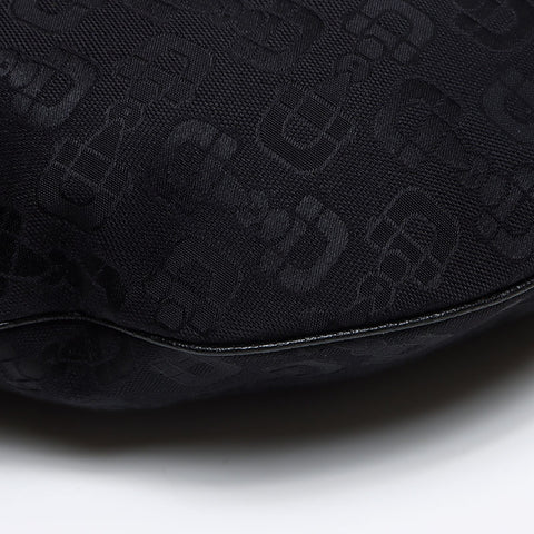 GUCCI Canvas Leather Horsebit Pattern 145764 Shoulder Bag black WS13391
