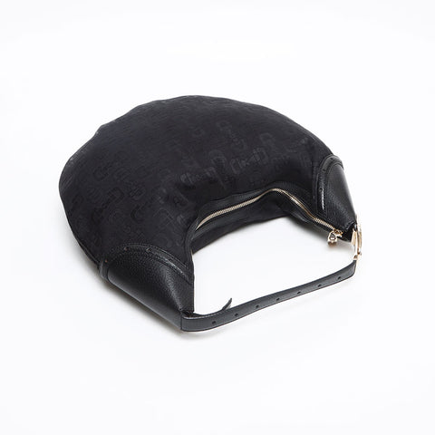 グッチ GUCCI キャンバス レザー ホースビット柄 145764 ショルダーバッグ ブラック WS13391