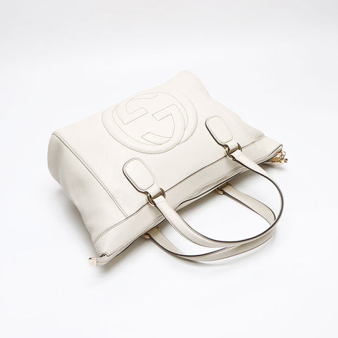 グッチ GUCCI ソーホー レザー トートバッグ ホワイト WS13393