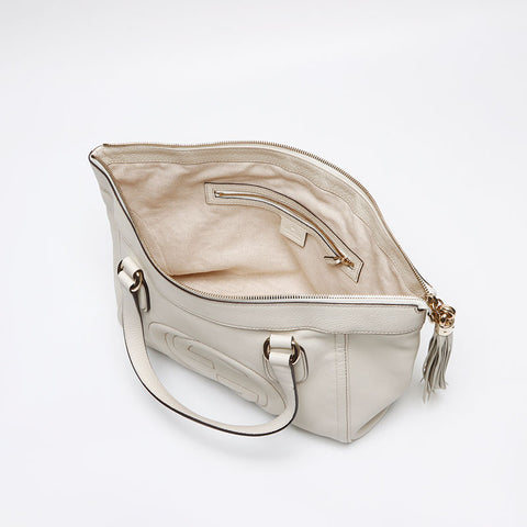 グッチ GUCCI ソーホー レザー トートバッグ ホワイト WS13393