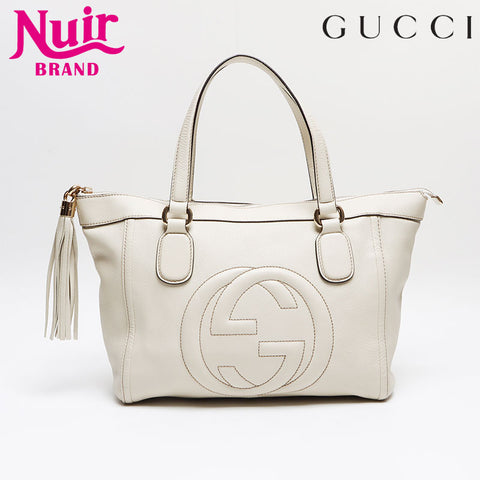 グッチ GUCCI ソーホー レザー トートバッグ ホワイト WS13393