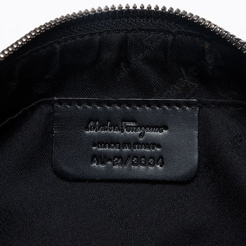 Salvatore Ferragamo Canvas Gancini Shoulder Bag black WS13395