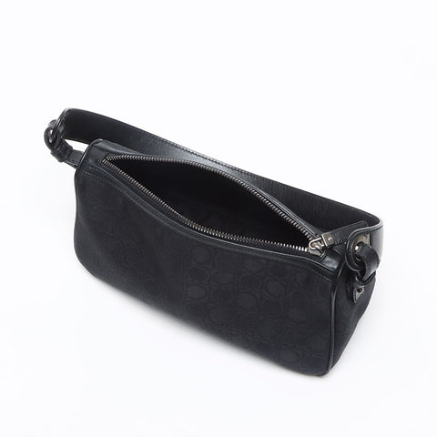 Salvatore Ferragamo Canvas Gancini Shoulder Bag black WS13395