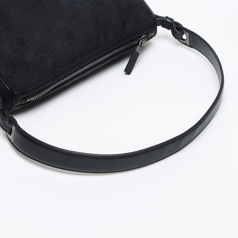 Salvatore Ferragamo Canvas Gancini Shoulder Bag black WS13395