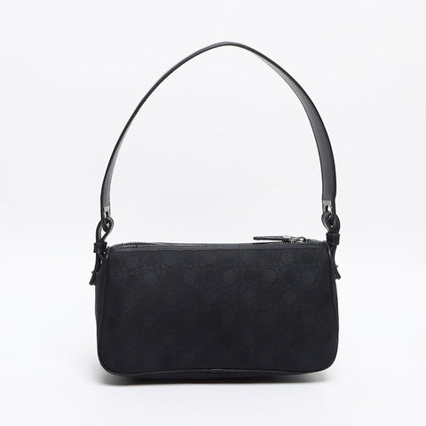 Salvatore Ferragamo Canvas Gancini Shoulder Bag black WS13395