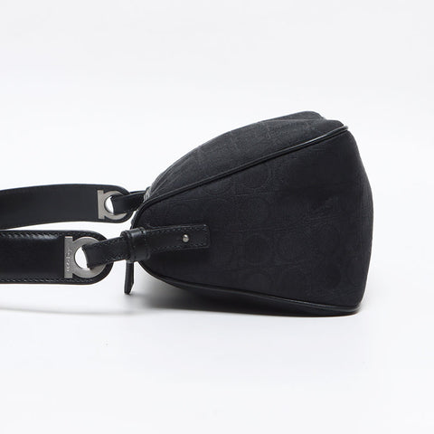 サルヴァトーレフェラガモ Salvatore Ferragamo キャンバス ガンチーニ ショルダーバッグ ブラック WS13395