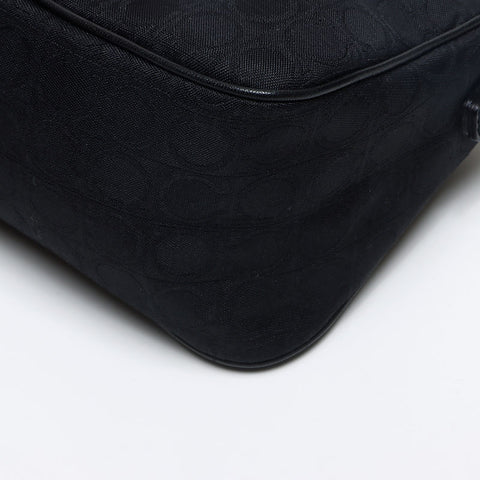 Salvatore Ferragamo Canvas Gancini Shoulder Bag black WS13395