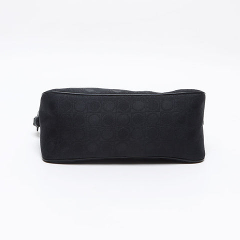 Salvatore Ferragamo Canvas Gancini Shoulder Bag black WS13395