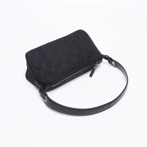 Salvatore Ferragamo Canvas Gancini Shoulder Bag black WS13395